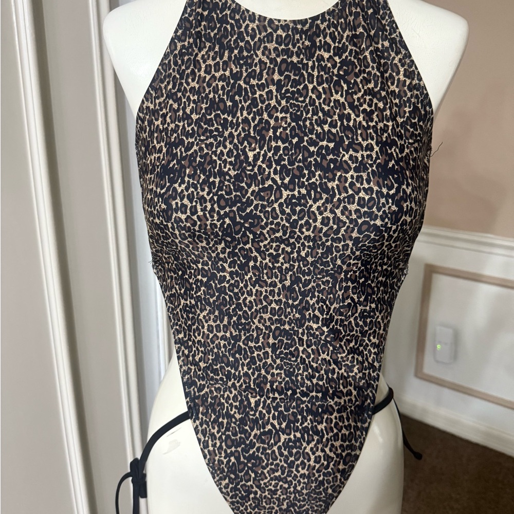 Leopard Print One Piece Swimsuit